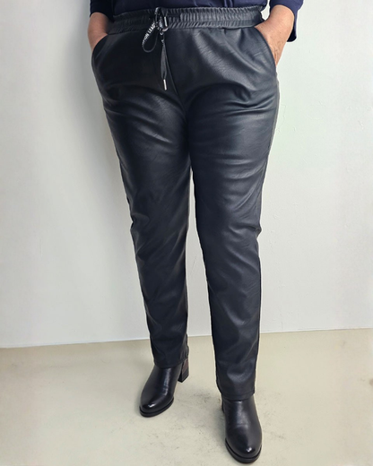 Pantaloni Eleganți cu Efect de Piele și Croială Versatilă Pentru Femei