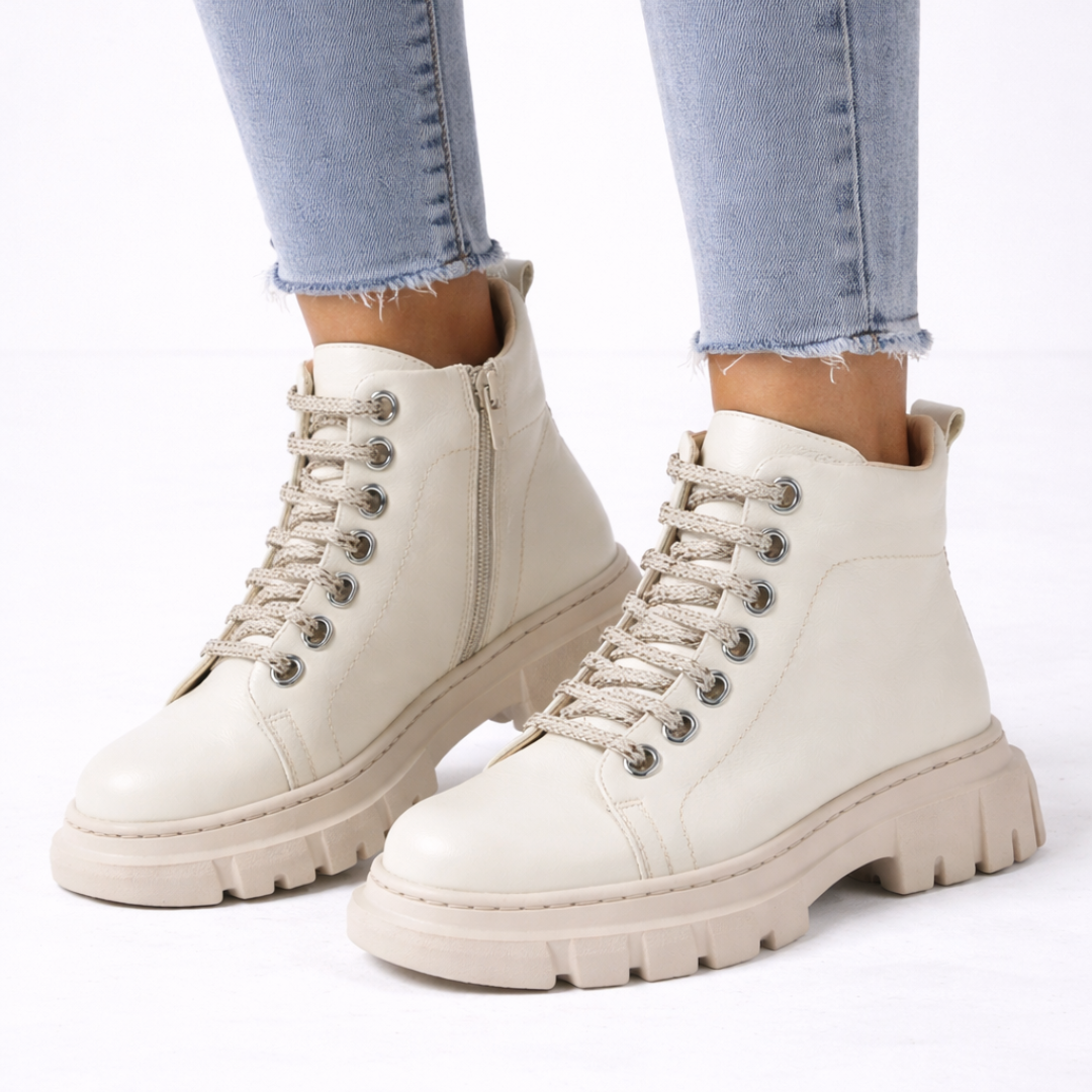 Ghete Scurte din Piele Naturală cu Calapod Lat pentru Femei®