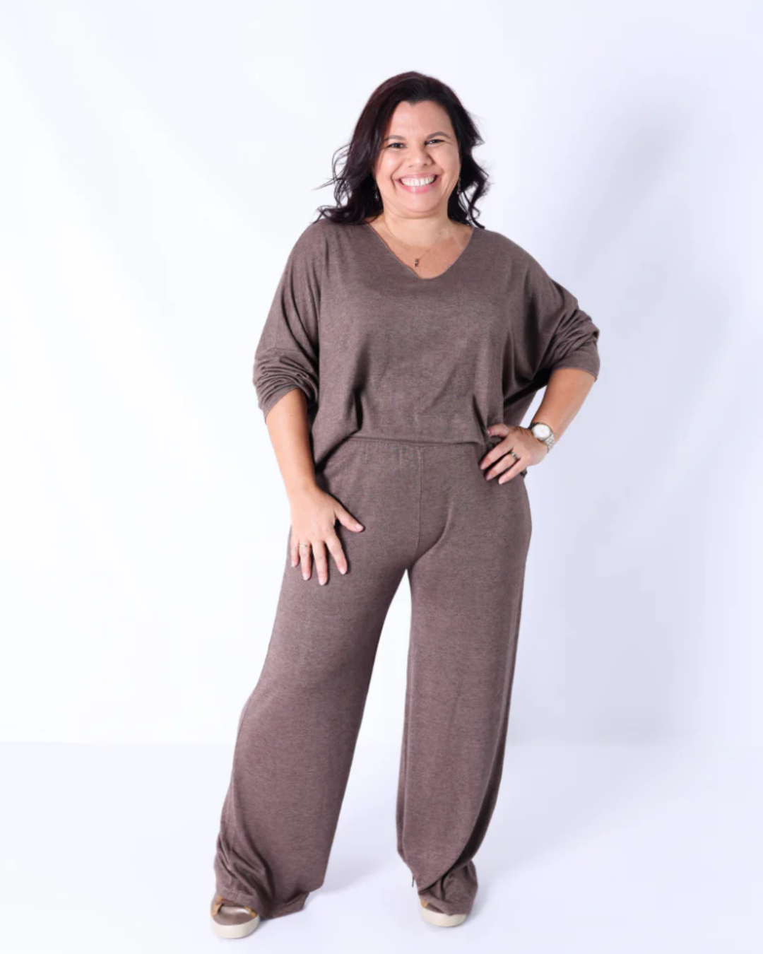 Set din două piese din țesătură tricotată moale pentru femei®