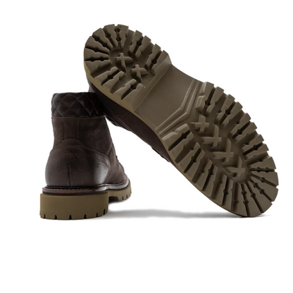 Cizme din piele maro închis pentru bărbați, cu talpă groasă și cusături întărite®